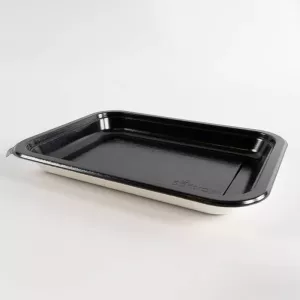 Barquette papier/PET noire 187x139x20mm