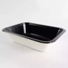 Barquette papier/PET noire 187x139x45mm