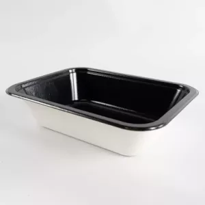 Barquette papier/PET noire 187x139x45mm