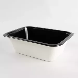 Barquette papier/PET noire 187x139x60mm