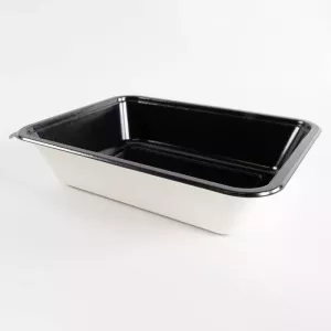 Barquette papier/PET noire 227x178x50mm