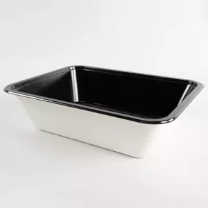 Barquette papier/PET noire 227x178x60mm