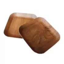 Barquette carton impression bois 105x105x12mm foncee