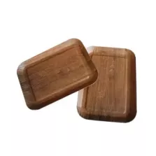 Barquette carton impression bois 155x105x12mm foncee