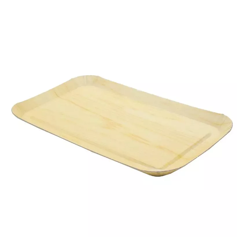 Barquette carton impression bois 185x105x12mm claire