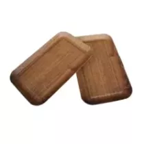 Barquette carton impression bois 185x105x12mm foncee