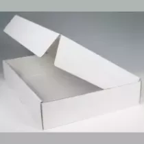 Boite basse couvercle a charniere blanc 447x332x81mm