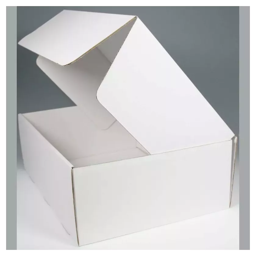 Boite haute couvercle a charniere blanc 447x332x148mm