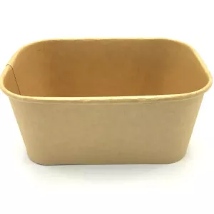 Ravier carton/PE 1000ml rectangulaire brun 173x121x75mm ECO