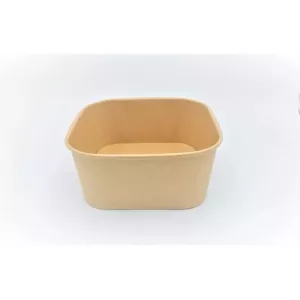 Ravier carton/PE 1400ml carre brun 170x170x75mm ECO