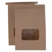 SAC A FOND BLOC kraft a/fenêtre 155x240x(2x35)mm