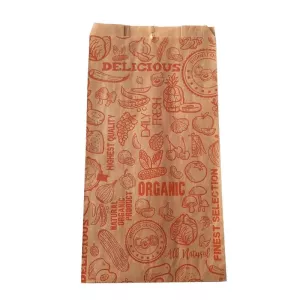 Papier sac kraft brun ficele 350x180mm 1kg imprime
