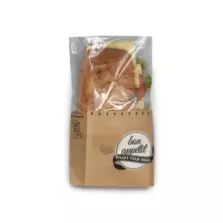 Sac sandwich imprime plus fenetre PET 28x7,5-6x13cm Bon appetit