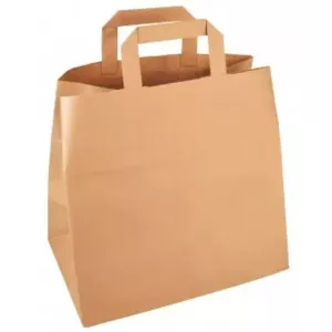 Sac papier 32xh27+16cm 70g brun plus poignee plate