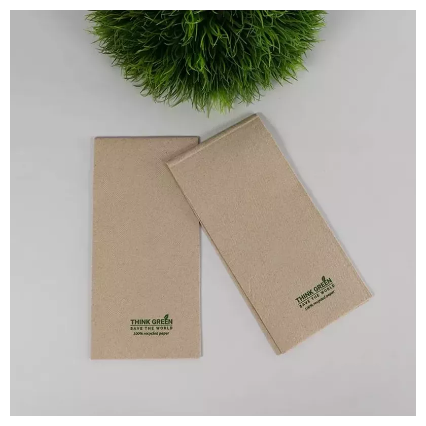 Serviettes 40x40cm 1 8 Think Green 40x30 pieces 100 pourcent recycled paper