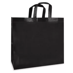Shopper non tisse PP noir 390x350+200mm