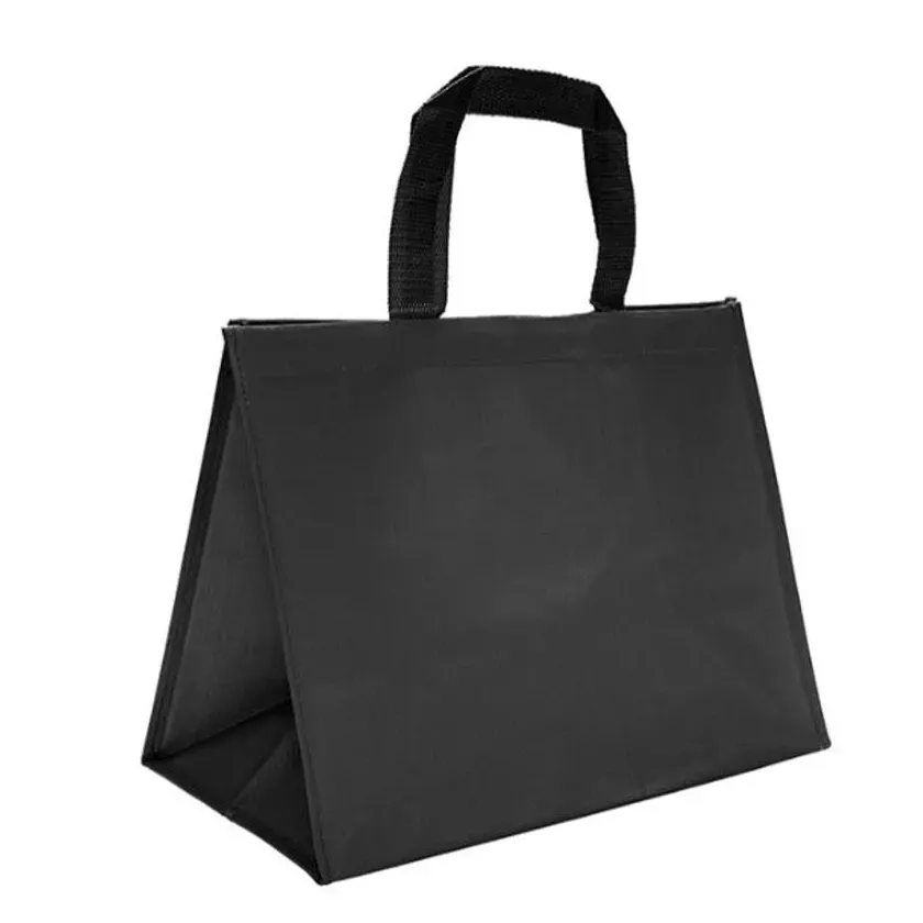 PP sac isotherme tisse pyramide noir 400x300+200mm