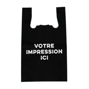 Shopper non tisse PP noir 500x300+160mm imprime