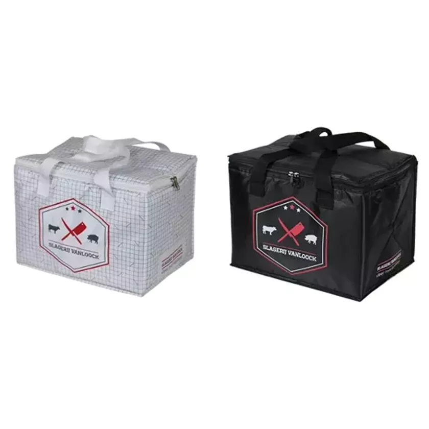 Sac isotherme nylon impression serigraphie 350x250+250mm box 2 couleurs