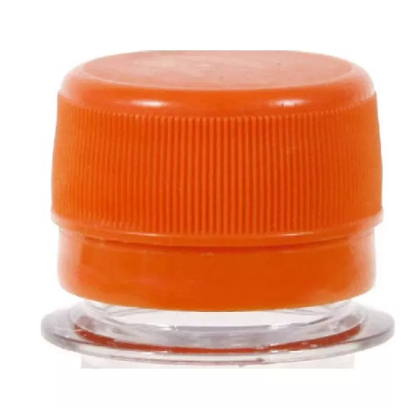 Couvercle flacon APET 250ml orange a charniere cachete