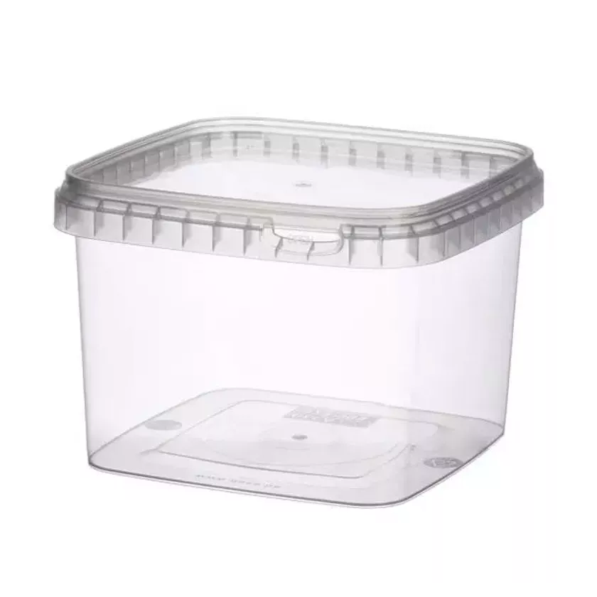 PP ravier et couvercle 900ml transparent 128x128x90mm cachete