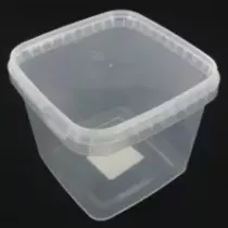 PP ravier et couvercle carre 1,15L transparent 129x129x108mm cachete
