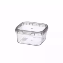PP ravier et couvercle carre 150ml transparent 79,5x79,5x40,5mm cachete