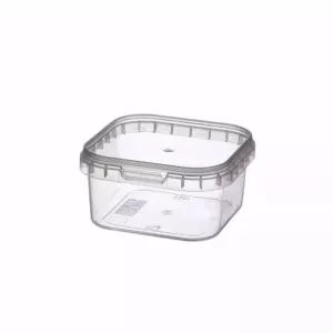 PP ravier et couvercle carre 150ml transparent 79,5x79,5x40,5mm cachete