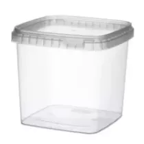 PP ravier et couvercle 1100ml transparent 128x128x118mm cachete