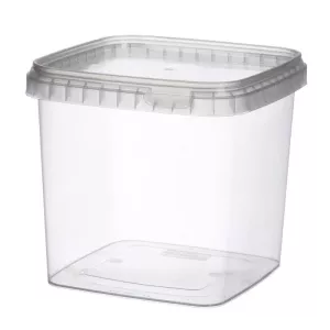 PP ravier et couvercle 1100ml transparent 128x128x118mm cachete