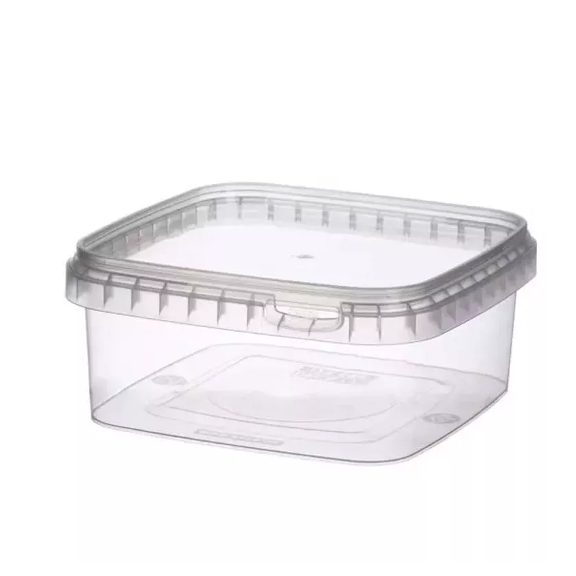 PP ravier et couvercle 500ml transparent 128x128x55mm cachete