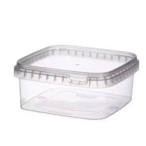 PP ravier et couvercle 500ml transparent 128x128x55mm cachete