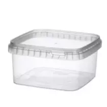 PP ravier et couvercle 600ml transparent 128x128x66mm cachete