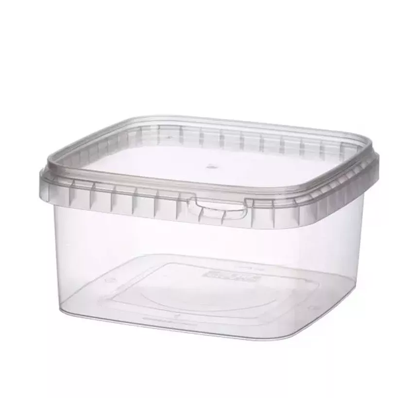 PP ravier et couvercle 600ml transparent 128x128x66mm cachete