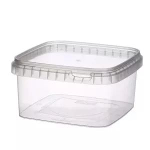 PP ravier et couvercle 600ml transparent 128x128x66mm cachete