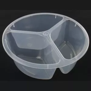 PP cup 3 compartiments transparent diametre 122x45mm 3x95ml