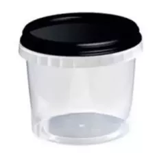 PP ravier et couvercle noir diametre 118x144mm 1025ml cachete