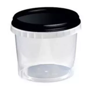 PP ravier et couvercle noir diametre 118x144mm 1025ml cachete