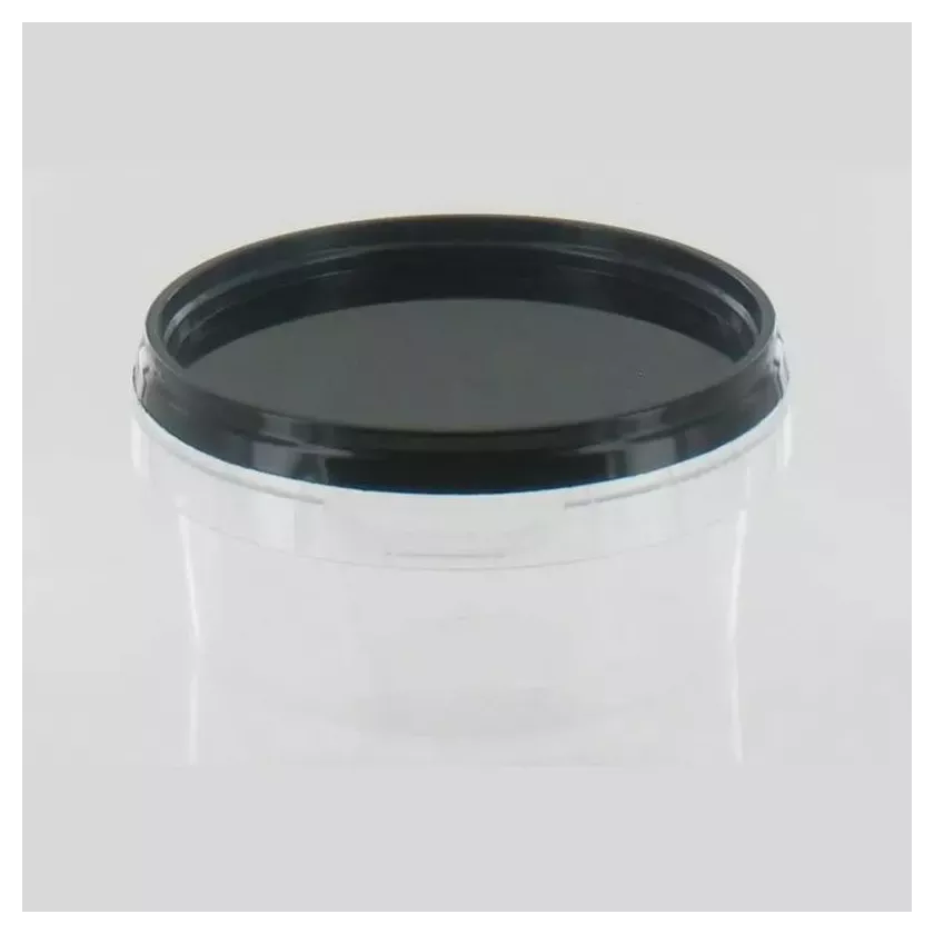 PP cup et couvercle diametre 95x45mm 180ml D cachete transparent-noir