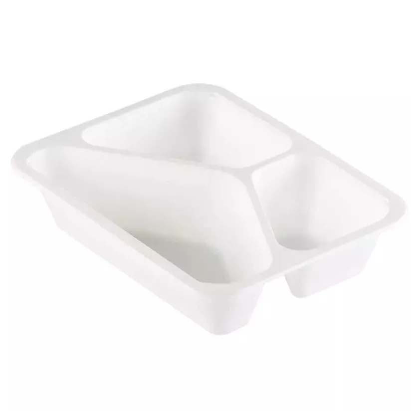 PP tray 227x178x50mm blanc 3COMP-530-325-235ml-Duni162345