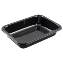 CPET tray 187x137x36mm noir 1 compartiment 620ml reference 2187-1I