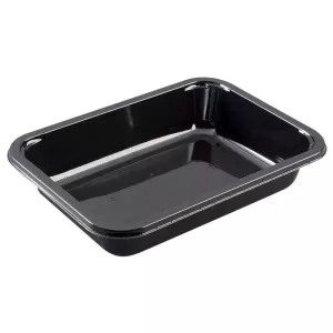 CPET tray 187x137x36mm noir 1 compartiment 620ml reference 2187-1I