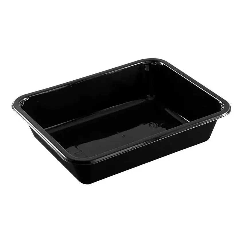 CPET tray 227x178x50mm noir 1 compartiment 1415ml reference 2227-1D