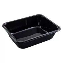 CPET tray 227x178x59mm noir 1 compartiment 1660ml reference 2227-1F