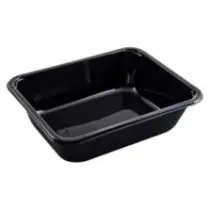 CPET tray 227x178x59mm noir 1 compartiment 1660ml reference 2227-1F