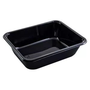 CPET tray 227x178x59mm noir 1 compartiment 1660ml reference 2227-1F