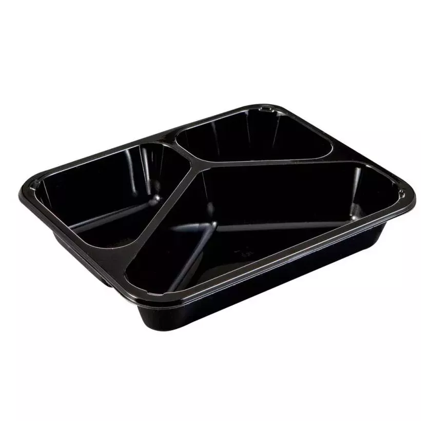 CPET tray 227x178x43mm noir 3 compartiments 1025ml reference 2227-3F