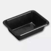 CPET tray 175x125x50mm noir 1 compartiment 500ml reference 01052