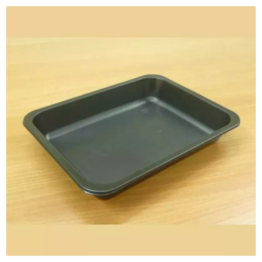 PP tray 227x178x35mm noir 1COMP - cote lisse - E