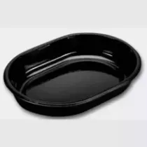 PP ravier 1 compartiment ovale noir 238x176x40mm